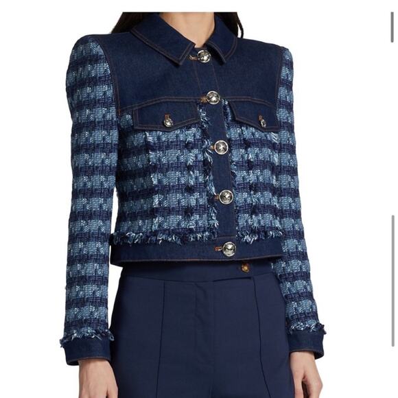 VERONICA BEARD |Santo Jacket Tweed Denim New! Size 8 - Picture 4 of 16